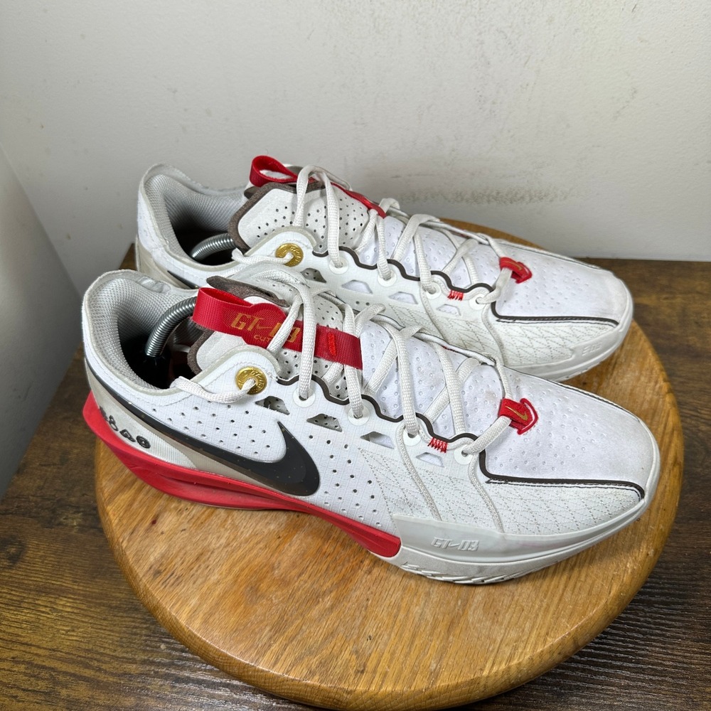 Nike Air Zoom GT Cut 3 White Black University Red DV2913-105 Mens Size 11.5 - Picture 1 of 8